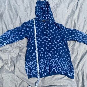 Tommy Bahama Womens M Hooded Tunic Top 100% Linen Tie Dye Pullover